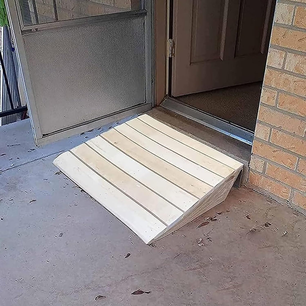 Gtzly Threshold Ramp, Threshold Ramps for Doorways 2.8In-6 in, Wooden Portable Wheelchair Ramp/Outdoor Entry Curb Ramp, Non Slip Driveway Ramp for Mobility Walker (Size : 30x25.8x7cm/12x10x2.8in)
