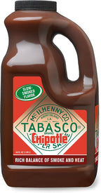 TABASCO® Brand Chipotle Pepper Sauce, Medium Hot Sauce, Bulk Plastic Jug, Smoky & Smooth, Perfect for Large Recipes, Great for Marinating or Grilling Meats & More, 64 Fl Oz (Pack of 1)