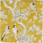 Caspari Scenic Songbirds Gold & Ivory Cocktail Napkins - 20 Per Package