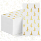 Horaldaily 100 Christmas Disposable Paper Decorative Guest Napkins, Gold Xmas Trees Hand Towel for Party Lunch Dinner Kitchen Bathroom