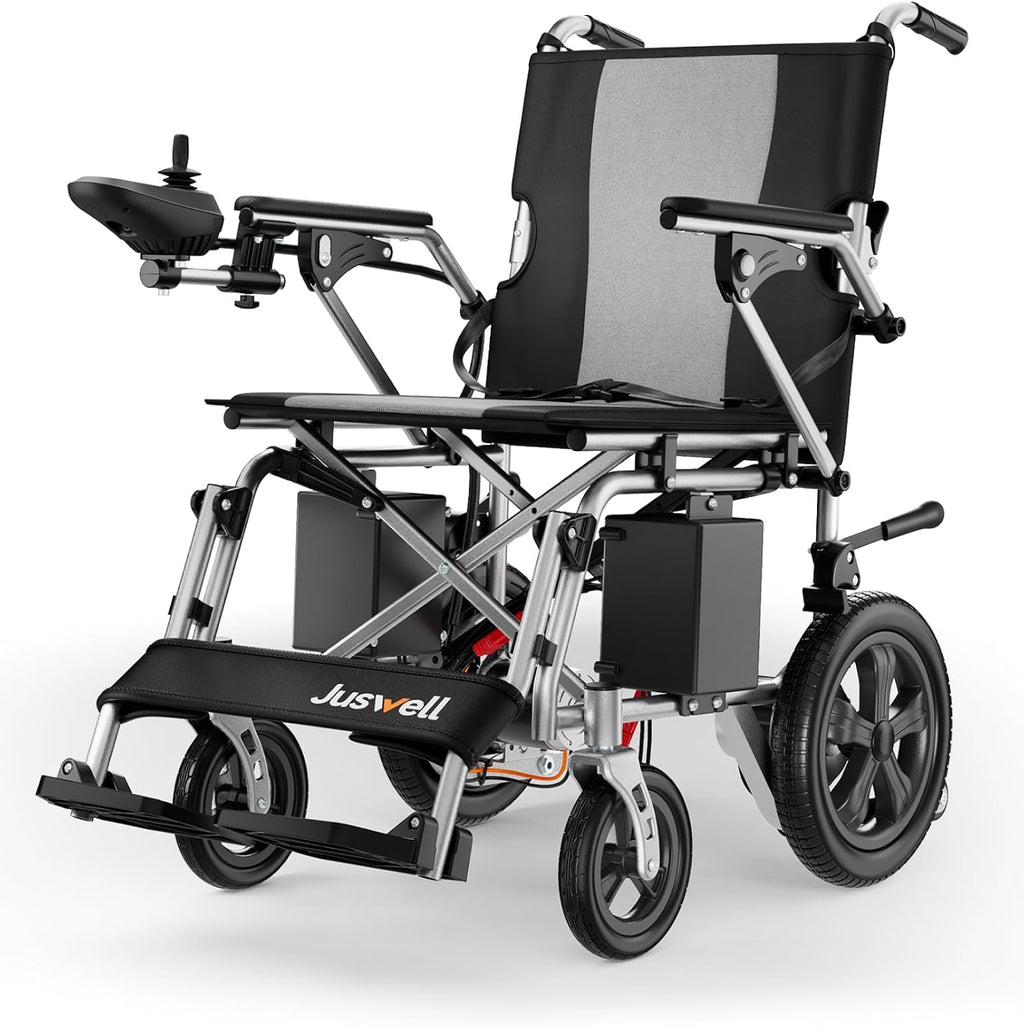 Electric Wheelchair for Adults, Foldable Motorized Wheelchair with 15 Miles Long Travel Range All Terrain Compact Portable Wheelchairs for Adults Support 350LB,18" Wider