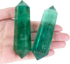 YATOJUZI 3.5" Green Fluorite Healing Crystals Wand Natural Crystals and Healing Stones Large Hexagonal Fluorite Crystal Points for Meditation Divination Reiki Energy Balancing 1PCS