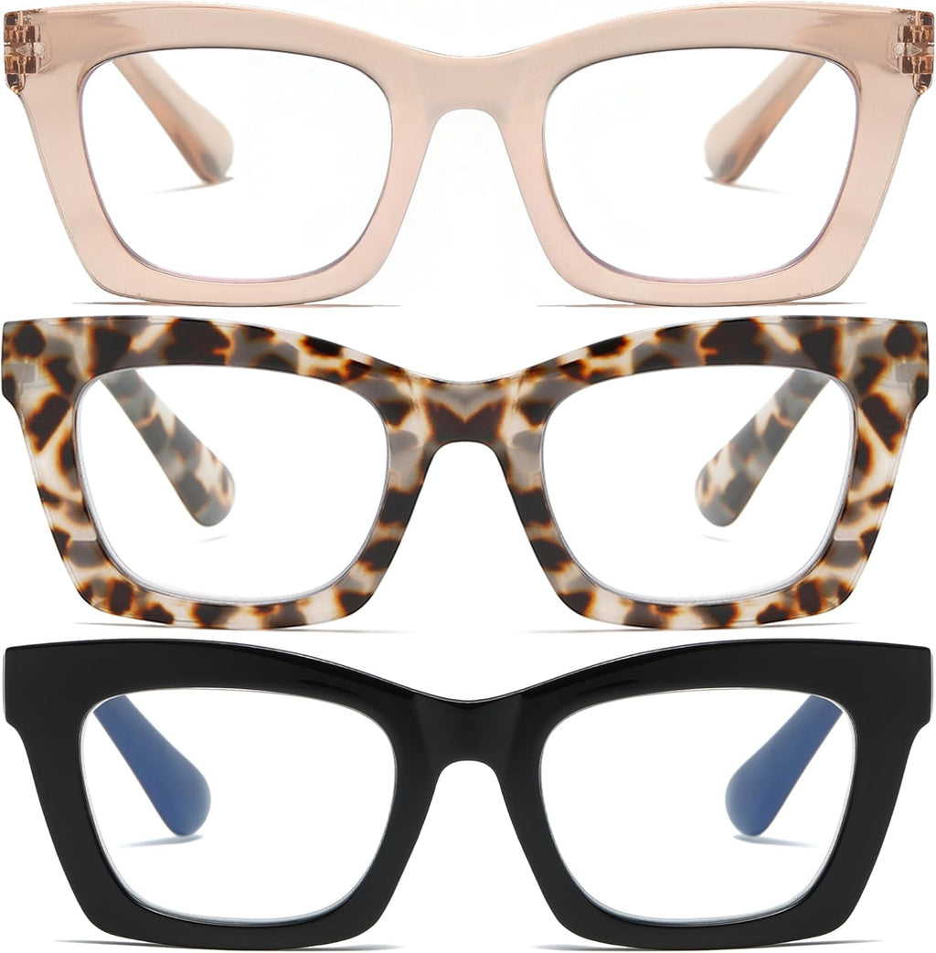 Stylish Readers for Women Reading Glasses with Blue Light Blocking and Spring Hinge
