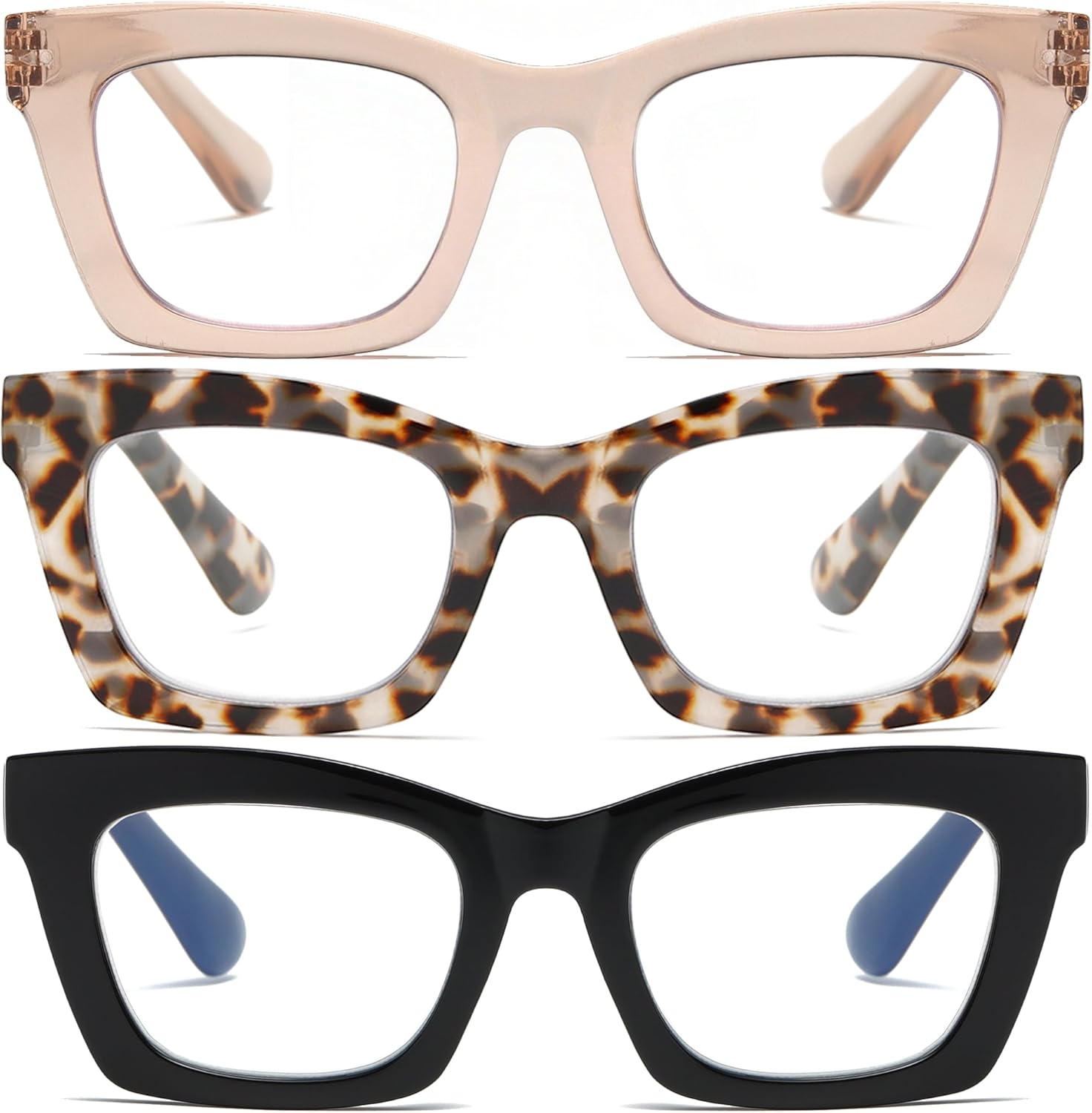 Stylish Readers for Women Reading Glasses with Blue Light Blocking and Spring Hinge