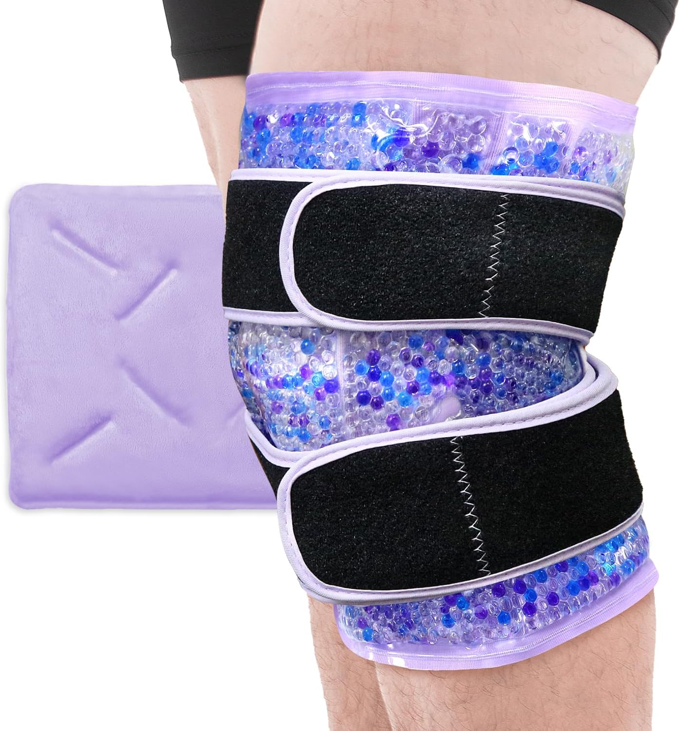 Knee Ice Pack Wrap for Pain Relief Reusable Gel Ice Wrap for Leg Injuries Swelling Knee Replacement Post-Surgery Recovery Adjustable Cold Compression Therapy Wrap for Arthritis