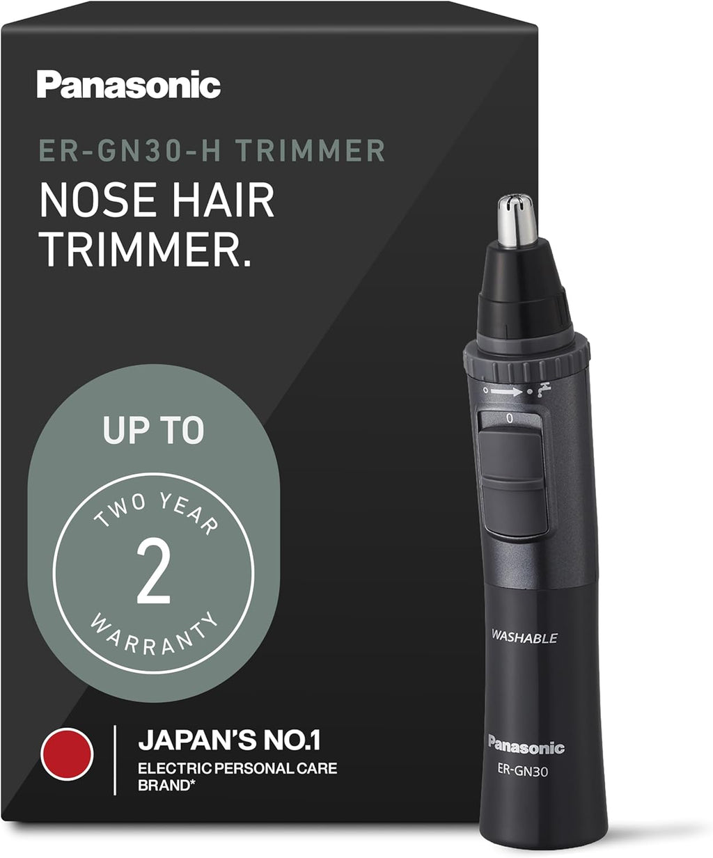 Panasonic Men’s Ear and Nose Hair Trimmer, Wet Dry Hypoallergenic Dual Edge Blade - ER-GN30-H