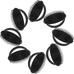 GLEAVI 8pcs Hair Scalp Massager Brush Set, Silicone Shampoo Scalp Exfoliator and Hair Care Scrubber for Deep Cleaning and Relaxation, Black, Suitable for Daily Shower Use