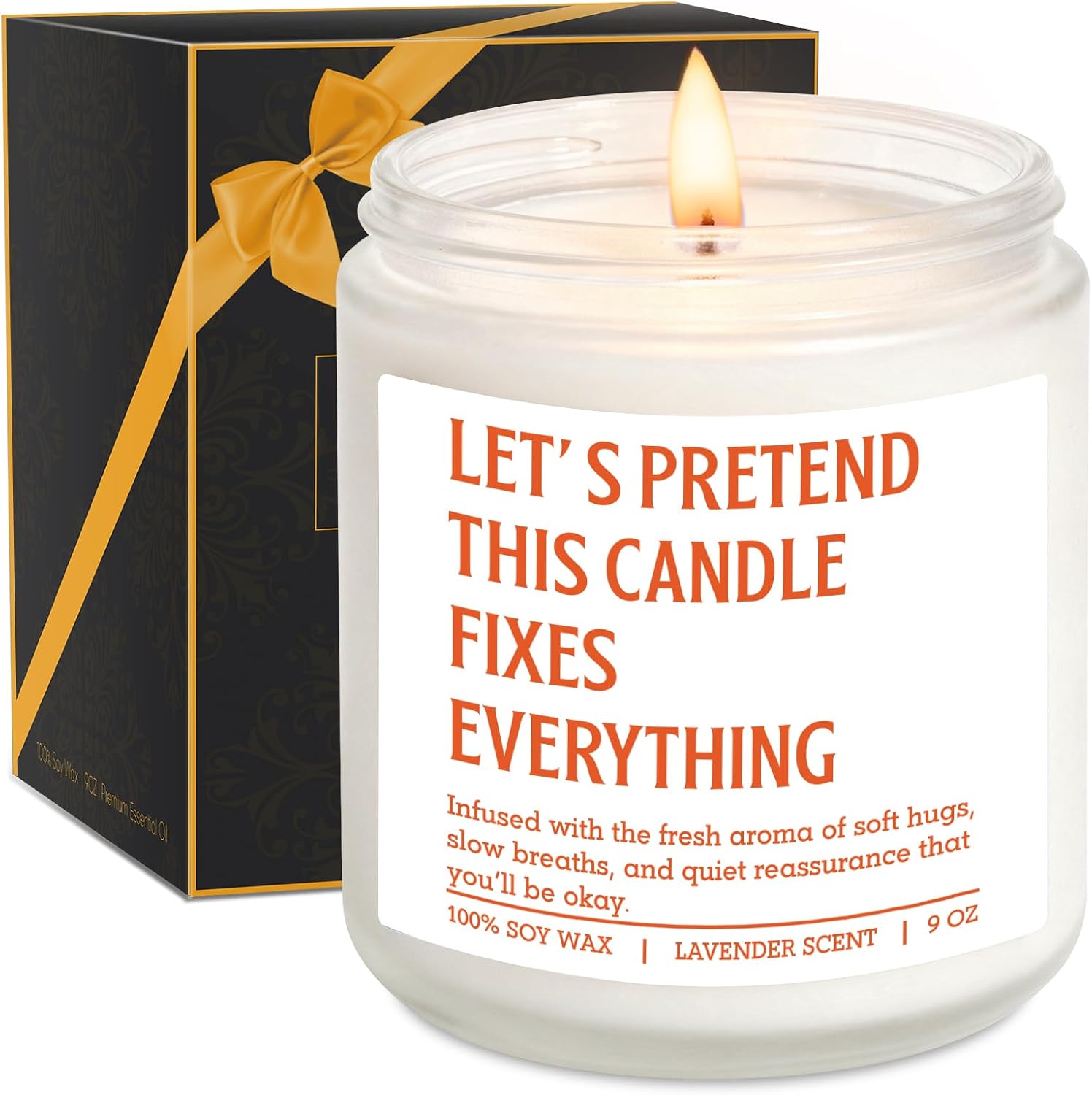 Miracu Scented Candles, Stress Relief Gifts for Women Men, Funny Relaxation, Emotional Support, Comfort, Destress, Anxiety, Relaxing Ideas, Birthday, Mothers Day, Self Care Gifts for Friend Coworker