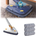 2025 Upgrade Triangle 360 Rotatable Adjustable Cleaning Mop with Automatic Water Squeezing Function, Rotable Cleaning Mop for Walls (White)