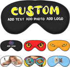 Custom Sleep Mask Add Your Design Personalized Eye Mask with Your Text Logo Photo for Men & Women Customized Masks for Gifts Black