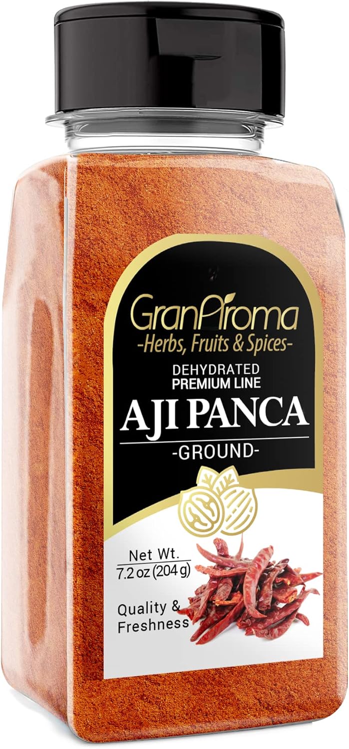 GranAroma 7.2 oz Aji Panca Chile Powder, Mild Pepper Seasoning, Fruity Taste