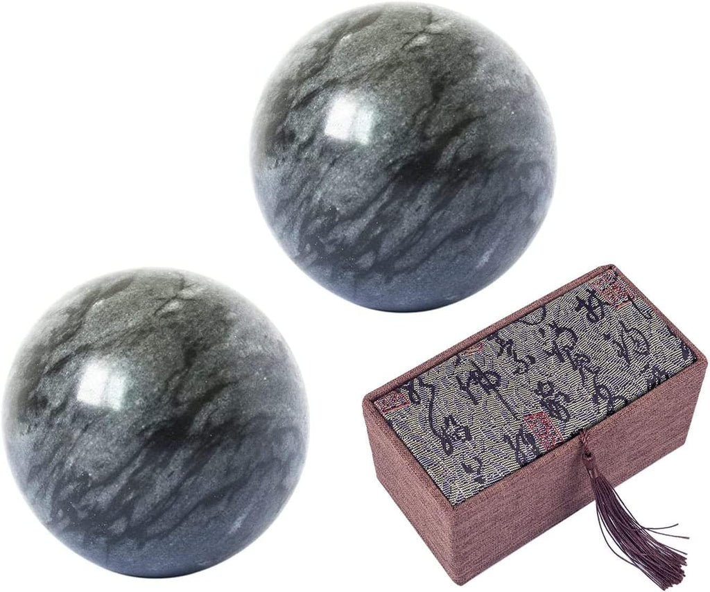 Dark Gray Baoding Ball, Chinese Health Sports Massage Ball, Used for Decompression Hand Exercise Ball (2 inches in Diameter) Boxed