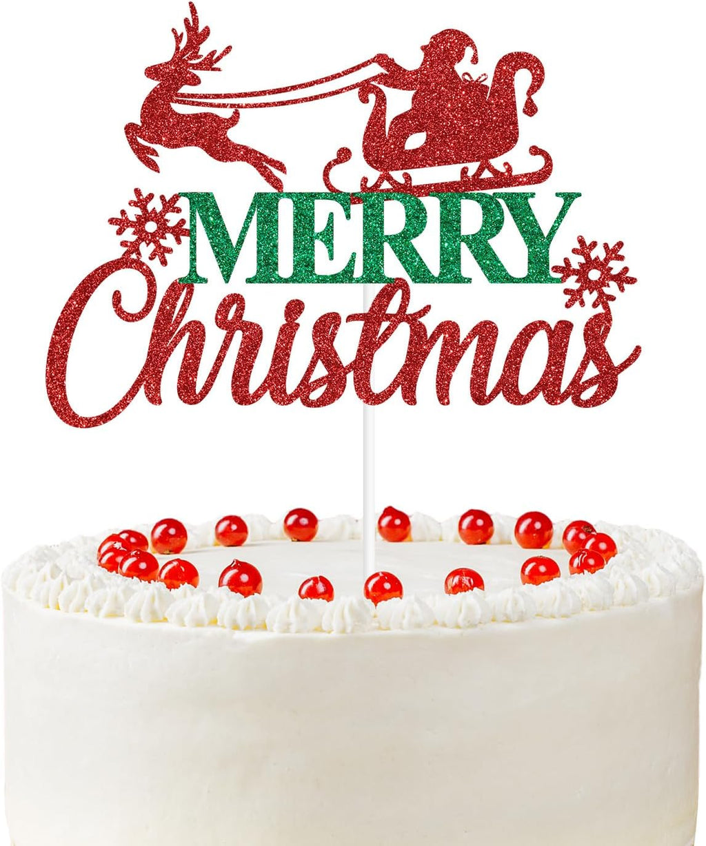 Merry Christmas Cake Topper, Be Merry, Happy New Year, Happy Holiday, Xmas/New Year Eve Party Decorations Supplies