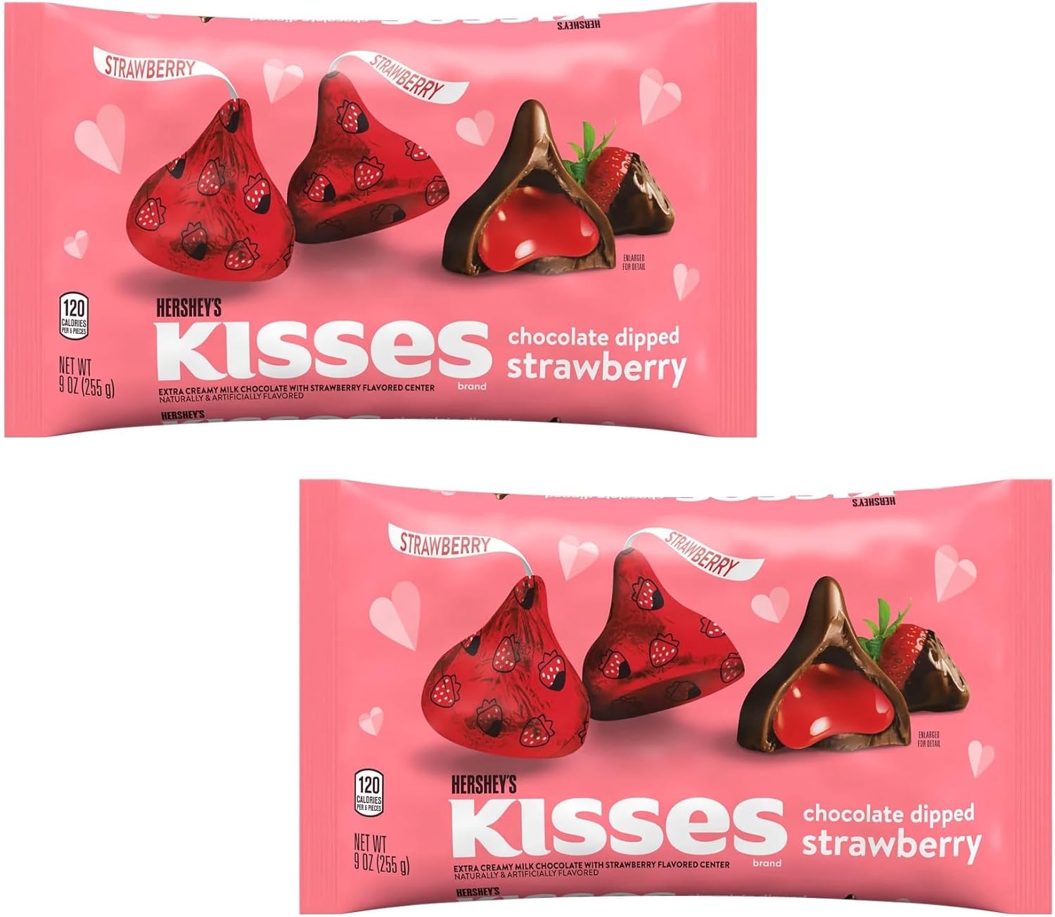 Hershey's Chocolate Dipped Strawberry Kisses - Pack of 2-9 oz Bags - Perfect for that Special Someone This Valentine's Day