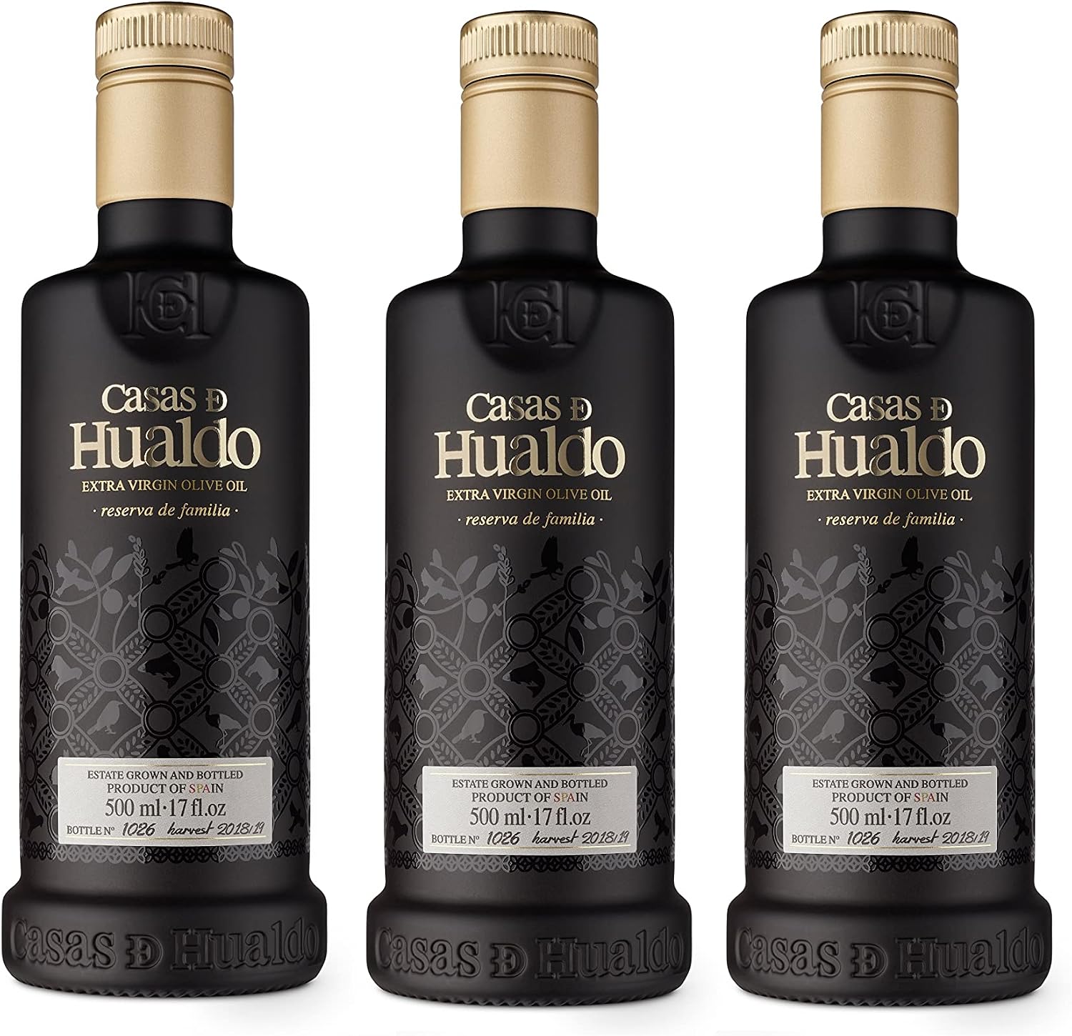 Casas De Hualdo, Extra Virgin Olive Oil, Imported From Spain, 500 ML (Pack of 3) (Reserva de Familia, 500 ML)