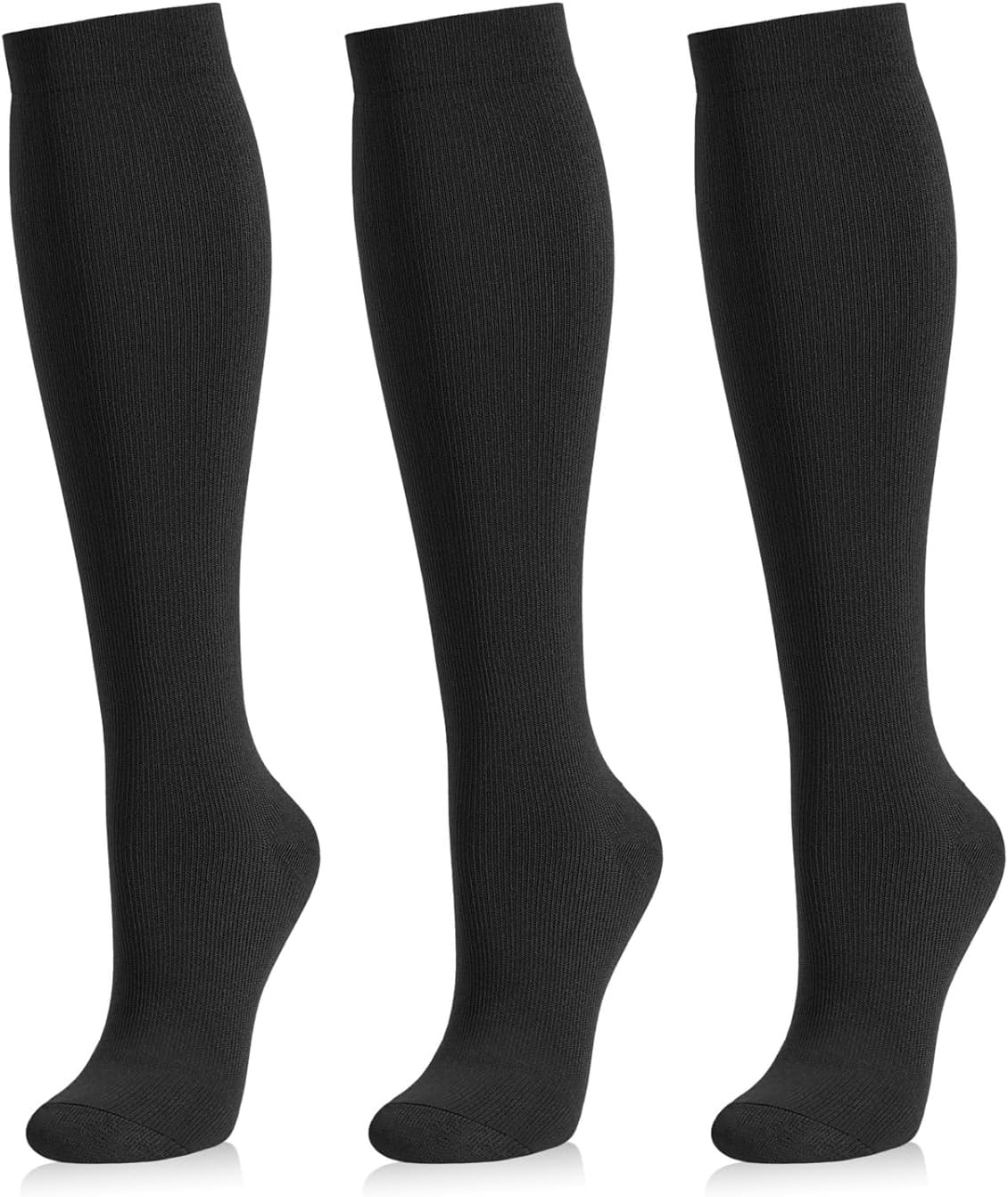 Medical Compression Socks for Women and Men 3 Pairs 20-30 mmHg Knee High Christmas Compression Stockings Circulation Best for Running Athletic Nurses