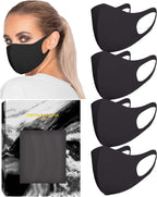 KARIZMA Styling Essentials Cloth Face Mask. 4 Buttery Soft Masks Washable Fabric. Single Color Pack - Black Face Mask Reusable. Fabric Face Mask 4 Pieces