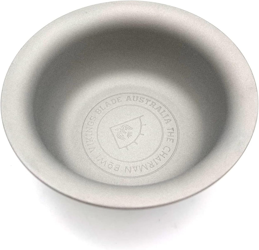 Vikings Blade Luxury Shaving Soap Bowl, Sandblasted Steel for Fast, Thick Lather, Unbreakable, Tactile Texture, Great for Standard Sized Pucks & Soaps (The Chairman, 3” Diameter)