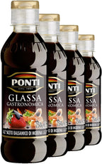 Ponti: Gastronomic Glaze with Balsamic Vinegar of Modena PGI * 8.8 Ounce (250gr) Packages (Pack of 4) * [ Italian Import ]