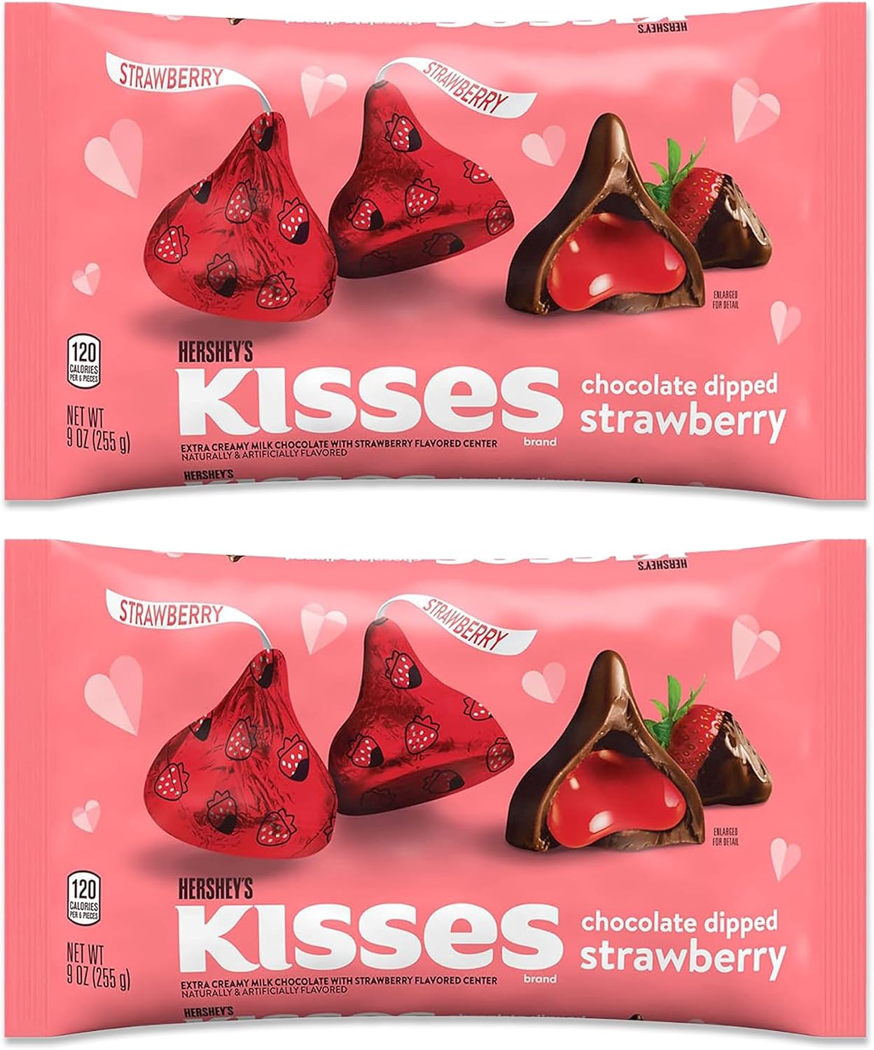 Snackivore Hershey Kisses Strawberry Filled Pack of 2 x 9oz Bags. Strawberry Hersheys Kisses Bulk