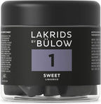 LAKRIDS BY BÜLOW - 1 - Black Licorice - Sweet - 5.3 oz - Vegan Gourmet Licorice from Scandinavia - Gluten Free & Gelatine Free - Swedish Candy Alternative