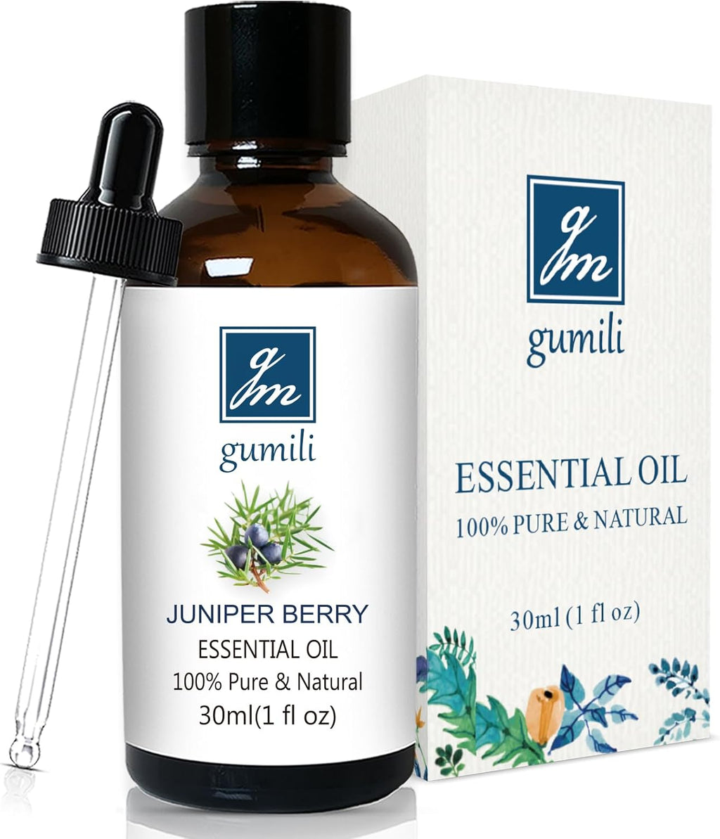 GM Gumili Juniper Berry Essential Oil 1 Oz – 100% Pure Natural Juniper Berry Oil for Diffuser, Massage, DIY Blends & Personal Care, Fresh Crisp Aroma