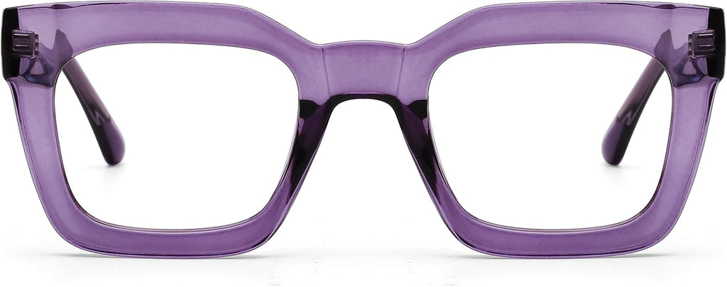 AQWANO Stylish Blue Light Reading Glasses Women, Fashion Oversized Square Designer Readers Computer Eyeglasses