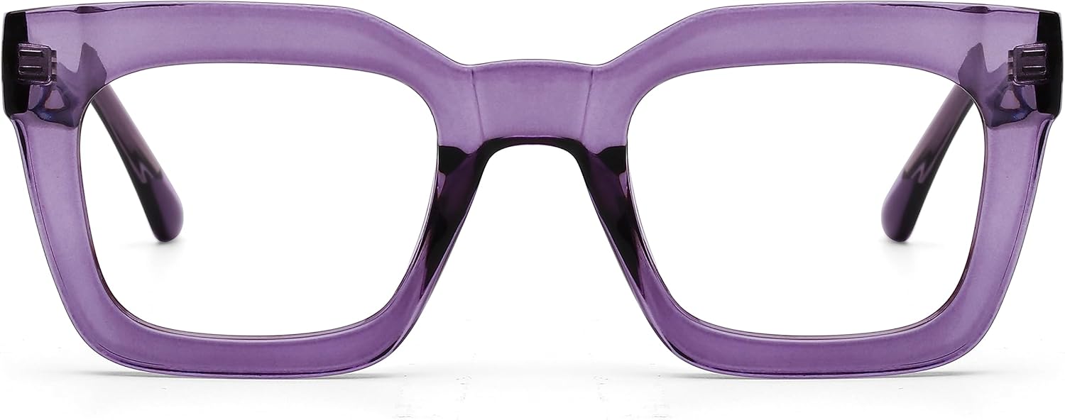 AQWANO Stylish Blue Light Reading Glasses Women, Fashion Oversized Square Designer Readers Computer Eyeglasses