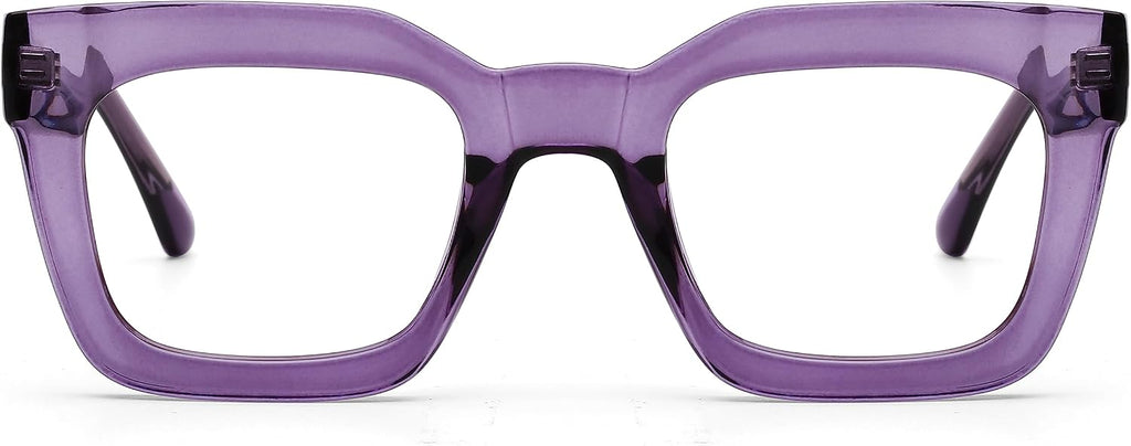 AQWANO Stylish Oversized Reading Glasses for Women Fashion Designer Readers Blue Light Square Computer Glasses