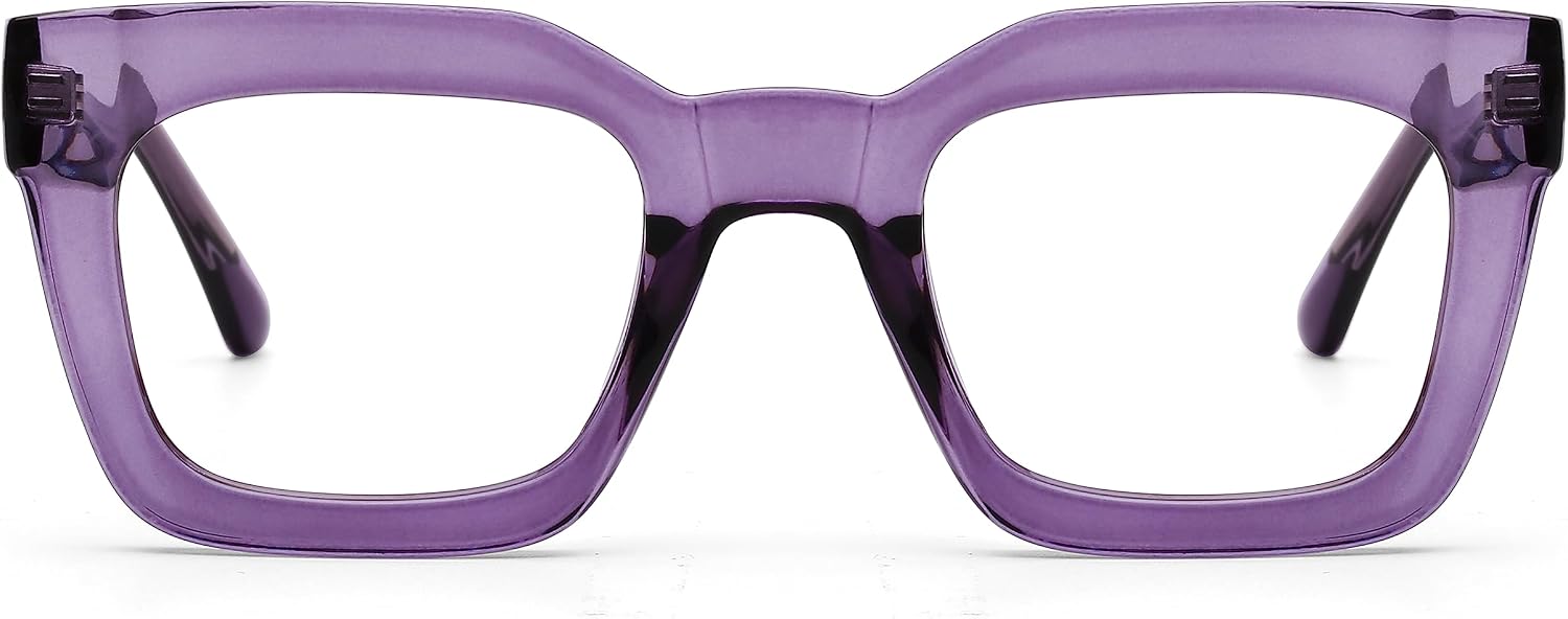 AQWANO Stylish Oversized Reading Glasses for Women Fashion Designer Readers Blue Light Square Computer Glasses