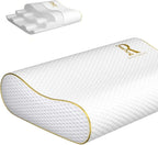 Royal Therapy Memory Foam Pillow, Queen Neck Pain Relief, Contour Cervical Pillow, for Neck and Shoulder Pain, Side, Back and Stomach Sleeper, 24x14x5 inches