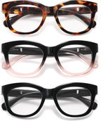 Reading Glasses for Women - Oprah Blue Light Reading Glasses with Spring Hinge, Anti-Glare/Eyestrain Computer Readers