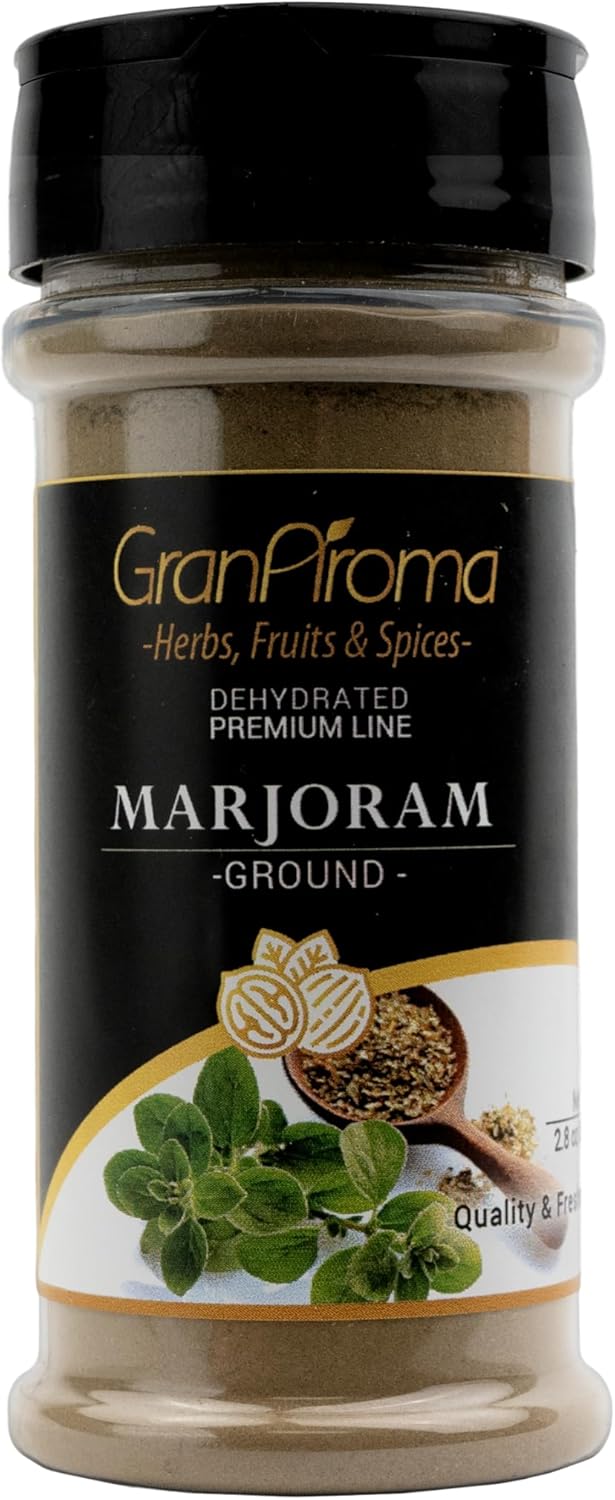 GranAroma Ground Marjoram, French & Italian Cuisine, Savory Seasoning (2.8 Ounce)