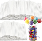 500 Pcs 4-Inch White Lollipop Sticks,Cake Pops Sticks,Paper Treat Sticks Sucker Stick for Cake Toppers,Dessert,Chocolate,Cookie,Candy(3mm)
