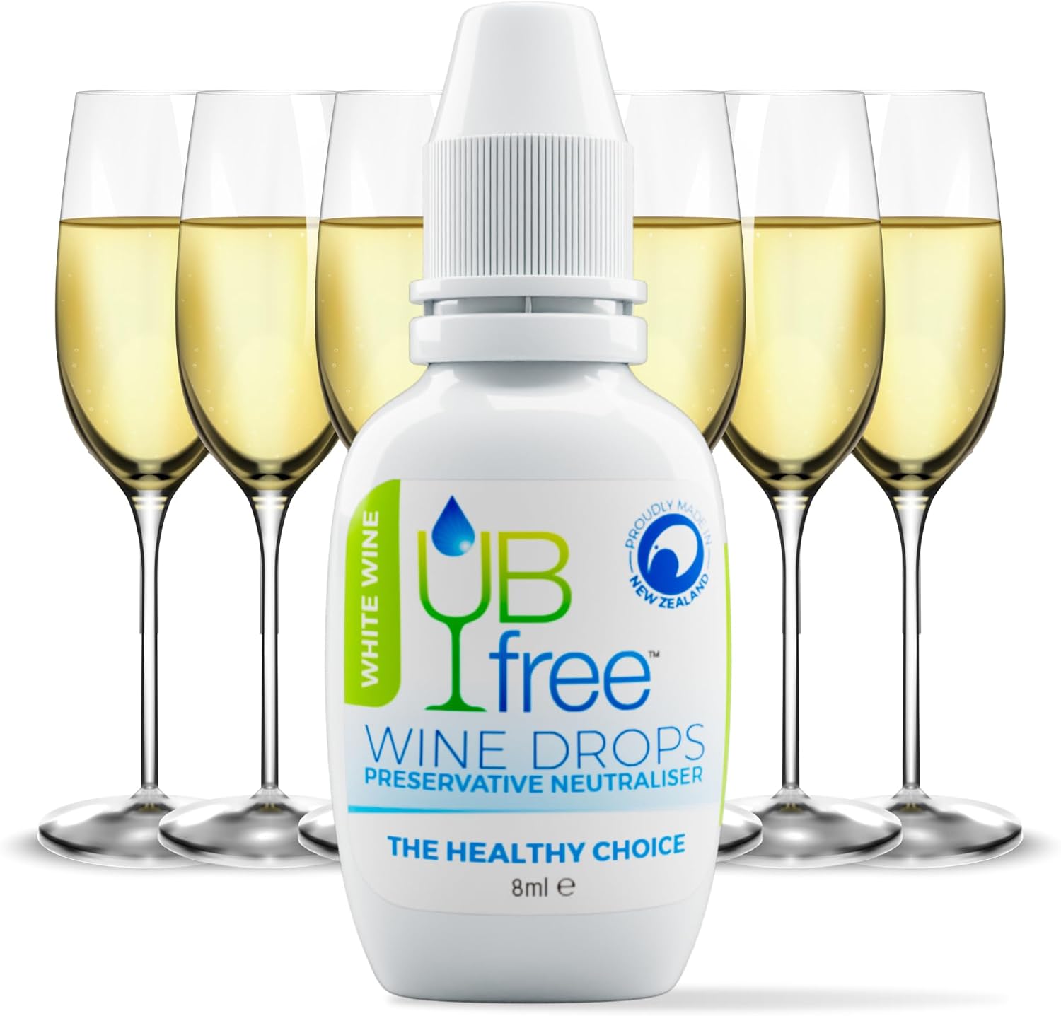 UBfree Wine Drops - Sulfite and Histamine Remover for White Wine - 1 Pack - Made in New Zealand - Natural, Odorless, Tasteless, Reduces Headaches and Allergies - Portable