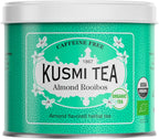 Kusmi Tea - Almond Rooibos - Organic Blend of Rooibos Tea & Almond Flavor - Caffeine Free Herbal Tea - Loose Leaf Tea - Tin Box of 3.5 oz - Quantity for about 50 cups