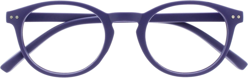 OPULIZE ZEN Reading glasses for Women Men,Scratch Resistant Round frame with Spring Hinges, Smooth Matte Purple +1.5 (Pack of 1)