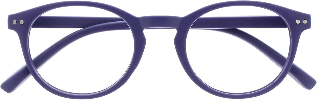 OPULIZE ZEN Reading glasses for Women Men,Scratch Resistant Round frame with Spring Hinges, Smooth Matte Purple +1 (Pack of 1)