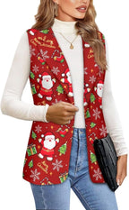 Womens Casual Suit Vest Loose Fit One Button Waistcoat Sleeveless Blazer Jackets Dressy Blazers Vest Tops
