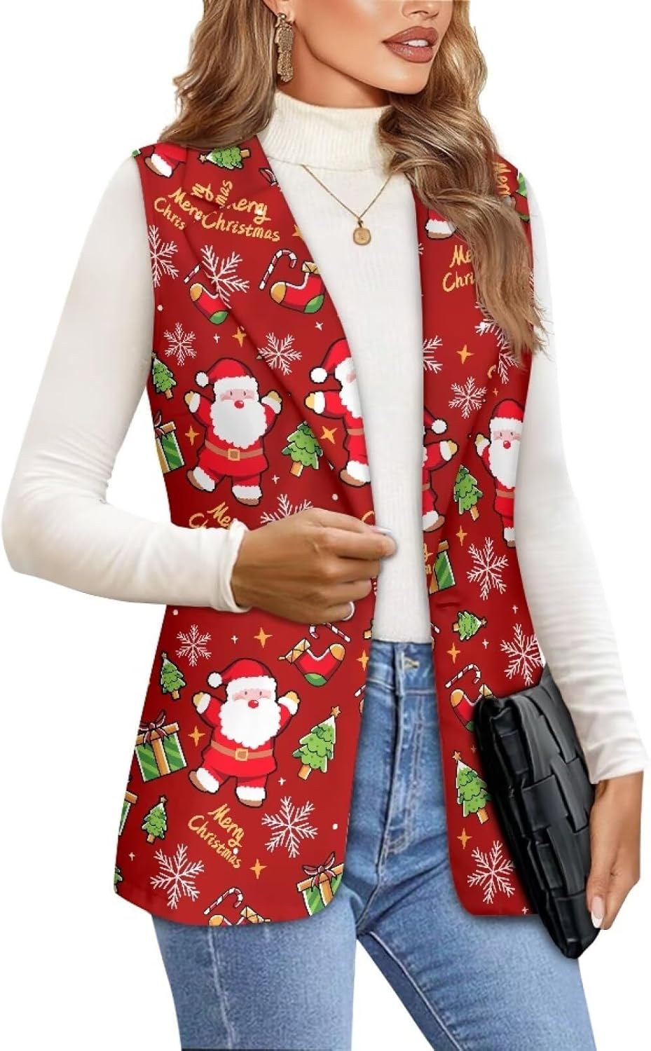 Womens Casual Suit Vest Loose Fit One Button Waistcoat Sleeveless Blazer Jackets Dressy Blazers Vest Tops