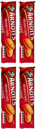 Monte Carlo Jam & Cream Biscuit (Value Pack 4 x 250g Ea) Delicious Jam & Cream biscuits, A Perfectly Sweet Biscuit Treat Made to Twist and Split