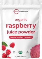 Organic Raspberry Juice powder, 8oz | 100% Natural Fruit Powder | Freeze-Dried Raspberries Source | No Sugar & Additives | Great Flavor for Drinks, Smoothie, & Beverages | Non-GMO & Vegan Friendly