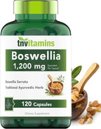 tnvitamins Boswellia Extract Capsules, 120 Count | 1,200 mg Per Capsule | 65% Boswellic Acids + 10:1 Concentrated Extract | Boswellia Serrata | Joint & Mobility Support*