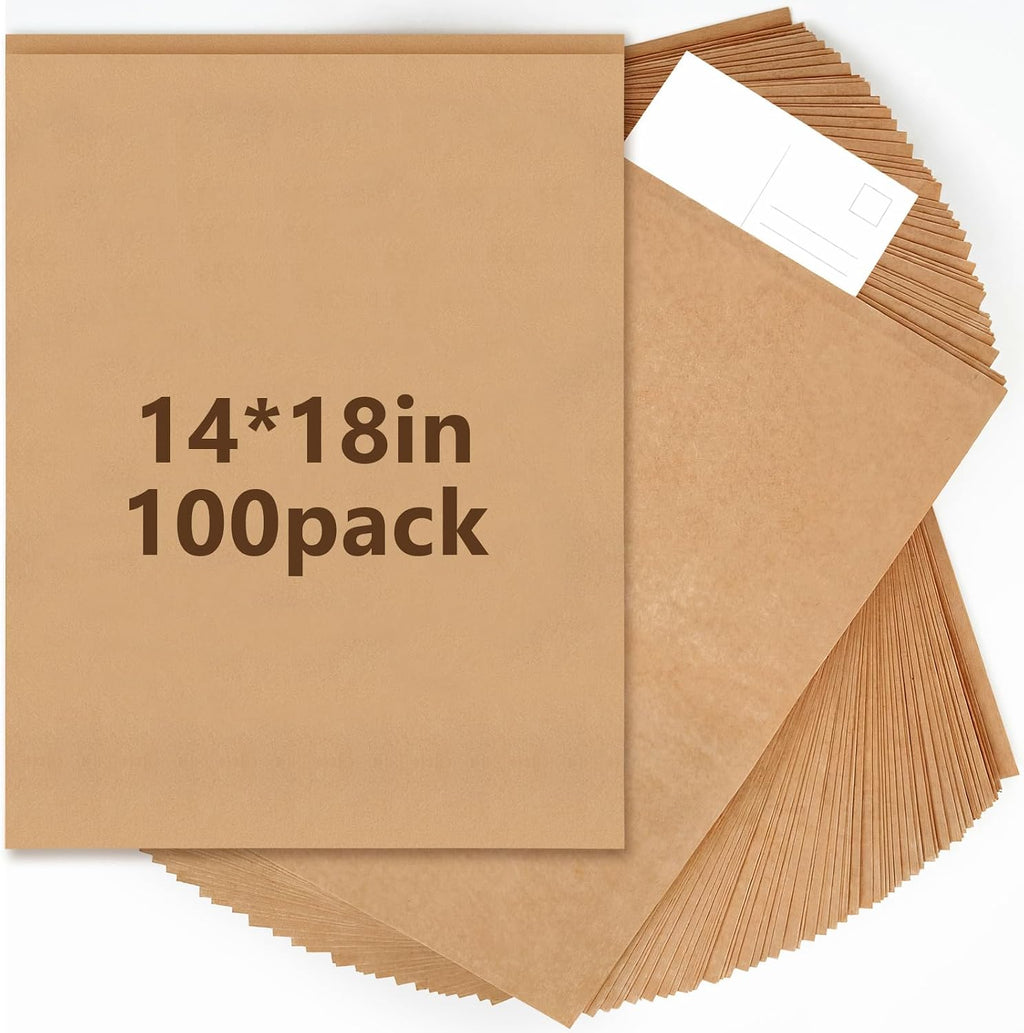 ForraFun 100 Pack 14x18 Inch Brown Flat Paper Bags, 50 Gsm Heavy Duty Kraft Merchandise Bags, Large Mailing Storage for Gift, Clothing, Documents, Prints, Shirts, Craft, Small Business
