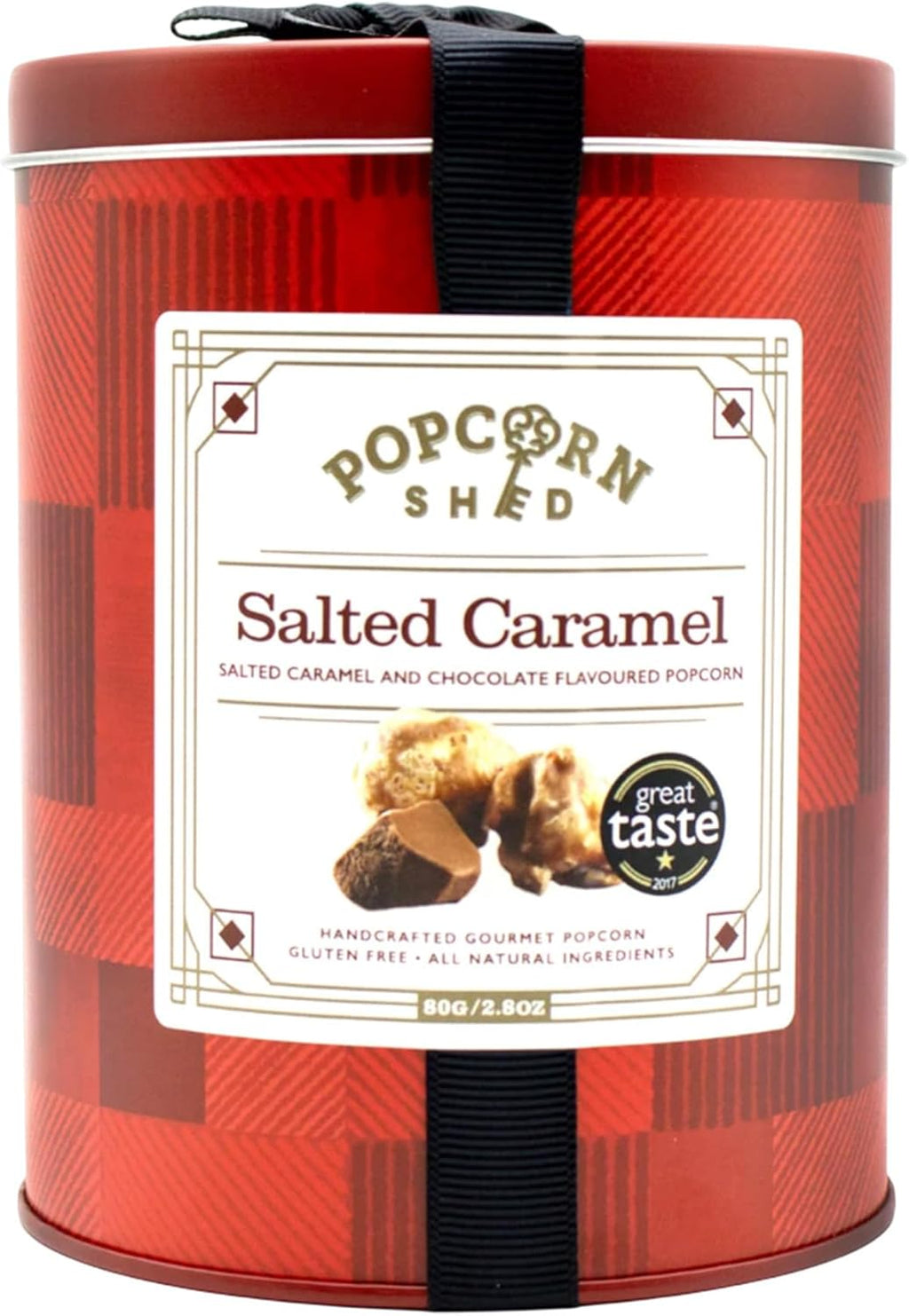 Salted Caramel Gourmet Popcorn Gift Tin, 2.8oz, Gift, Gift for Foodies, British Popcorn, Imported from UK