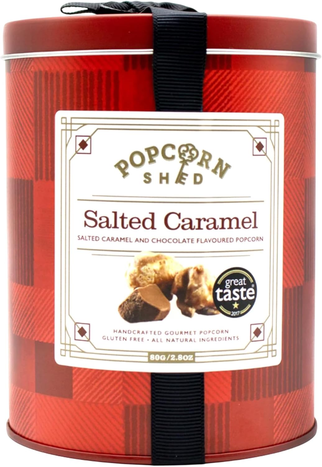 Salted Caramel Gourmet Popcorn Gift Tin, 2.8oz, Gift, Gift for Foodies, British Popcorn, Imported from UK