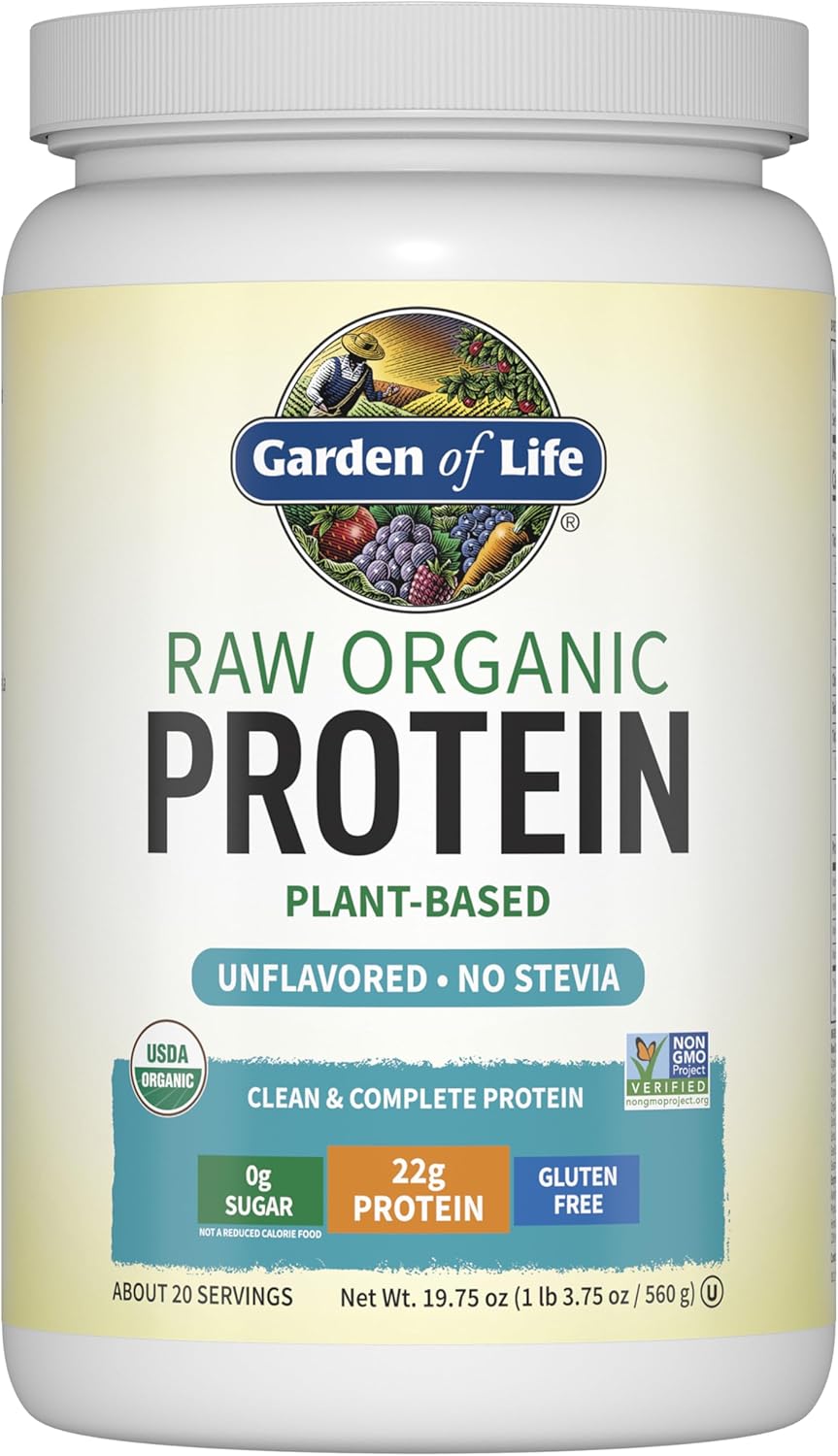 Garden of Life Organic Vegan Protein Powder, Plant Based & BCAAs, Organic Protein Powder with Probiotics & Enzymes, Non-GMO, Gluten-Free Lactose Free 1.2 LB