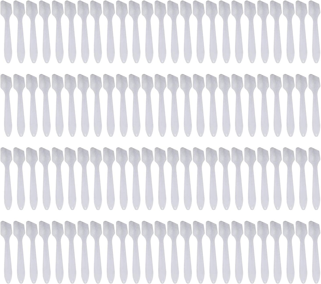 Reusable Mini Make-up Spatulas, 100 pieces,White.