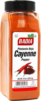 Badia Ground Cayenne Red Pepper, 16 oz – Bold, Spicy & Vibrant for Meats, Seafood, & Vegetables