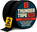 2 Pk Grip Tape - Cloth Grip Tape for Pull Up Bars, Sports, Tools, Handles, Bats, Rackets, Gym Equipment, Wire Wrap - No Residue, Sweat Resistant, 1 Inch x 66 Feet Each Roll - Black
